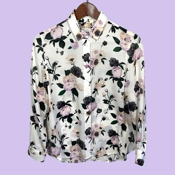 Equipment Liana Floral Print 100% Silk Blouse XS